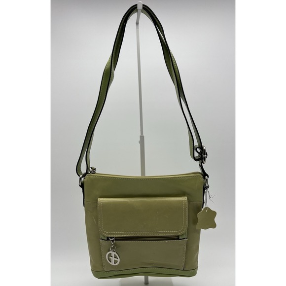 Giani Bernini Handbags - Giani Bernini Genuine Leather Green Crossbody Purse